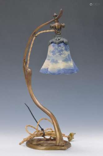 Table lamp, France, de Vez, around 1910, foot metal,