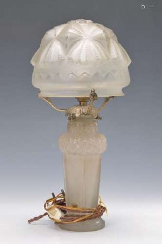 Table lamp, France, 1920s, moulded glass, partially