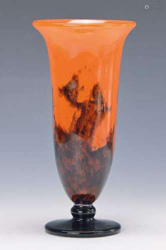 vase, Muller Fres, Luneville, 1920s, colourless