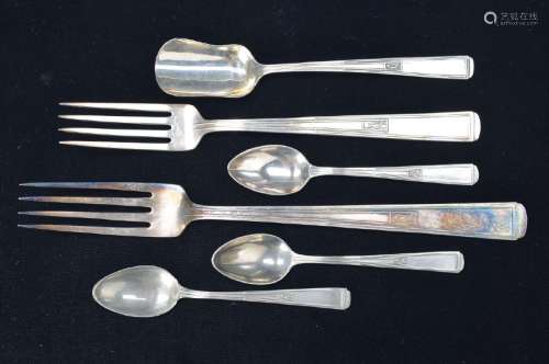 6 cutlery parts, Joseph Mary Olbrich, design around