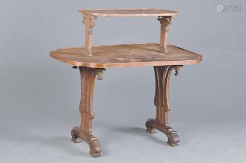 shelf table, Emile Gallé, around 1900, two platters