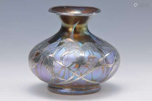 vase, Lötz, around 1900-10, mouth-blown, with silver
