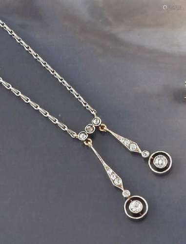 Art Nouveau necklace with diamonds