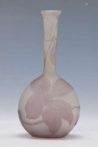 vase, Emile Gallé, around 1904-08, colorless glass,