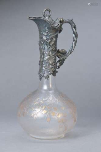 pot, WMF, around 1910, glass corpus etched in