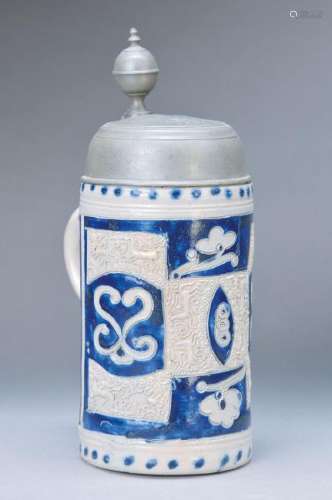 tin lid jar, Westerwald, around 1790, stoneware