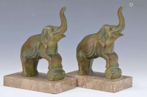 2 pairs of bookends, France, around 1920-30, each two