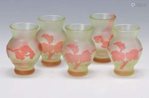 Five vases, Fritz Heckert, around 1902-05, colorless