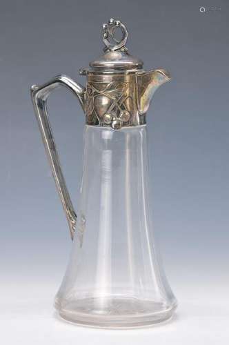 Art Nouveau pot, WMF, around 1900, colorless glass,