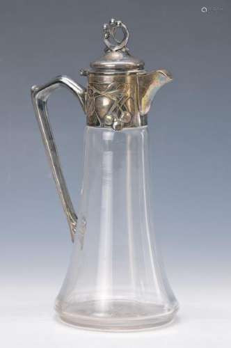 Art Nouveau pot, WMF, around 1900, colorless glass,