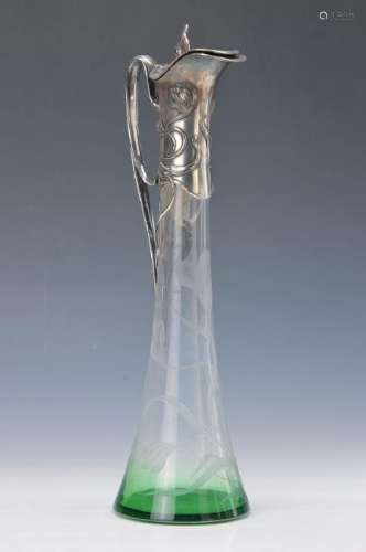 Large Art Nouveau carafe, WMF, around 1900, etched and