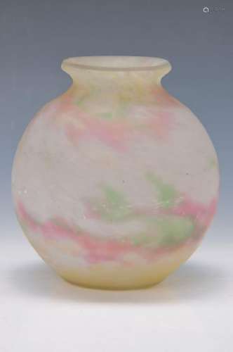 ball vase, Muller Fres, Luneville, 1920s, multilayer
