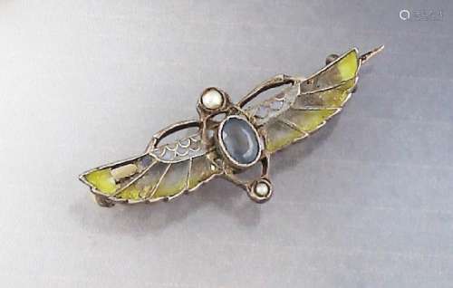 Brooch 'butterfly' with plique-a-jour enamel