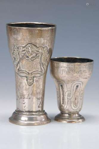 two chase beakers, German, Frankfurt, around 1910, with