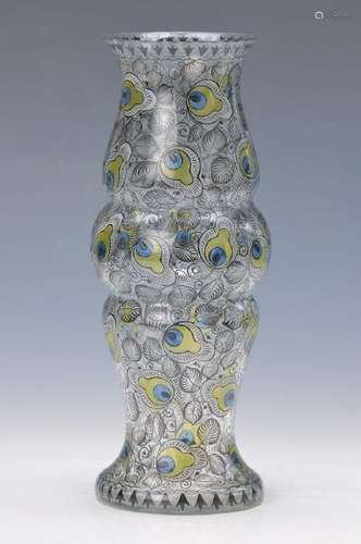 glass vase, Glasfachschule Steinschönau/ Haida