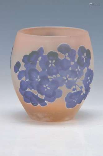Small vase, Gallé, around 1908, rose powdered glass