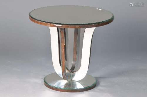 Side table, France, 1930/1940s, wood corpus with mirror