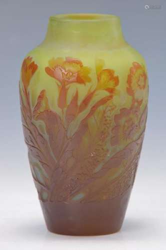 vase, Emile Gallé, around 1904-08, colorless glass