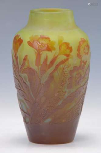 vase, Emile Gallé, around 1904-08, colorless glass