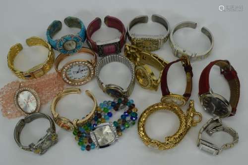 LOT OF 16 VINTAGE COSTUME WATCHES