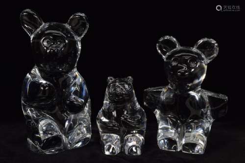 3 CRYSTAL BEARS; 2 DAUM FRANCE, 1 ORREFORS