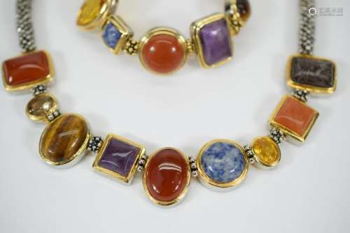 COSTUME MULTI-STONE NECKLACE & BRACELET