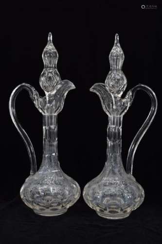 PR ANTIQUE CRYSTAL DECANTERS RUSSIAN OR CONTINENAL