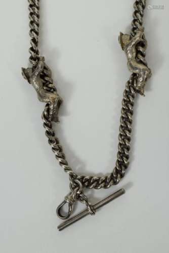 OLD ENGLISH STERLING SILVER CHAIN WATCH FOB #1