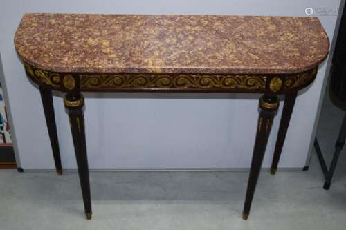 LOUIS XV STYLE MARBLE TOP CONSOLE SIDE TABLE