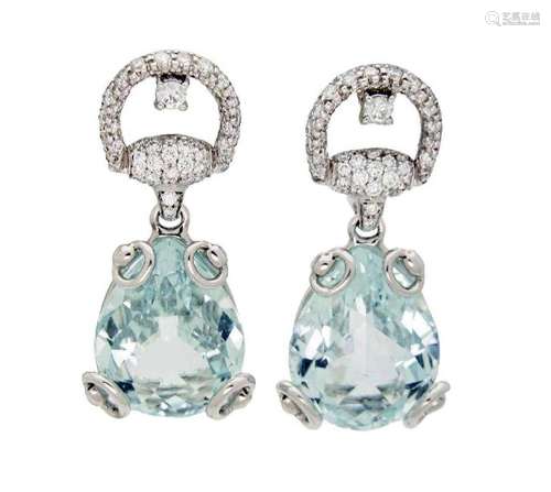 Gucci Horsebit Green Beryl Diamond Earrings