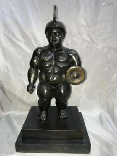 FERNANDO BOTERO MAN ON HORSEBACK BRONZE SCULPTURE