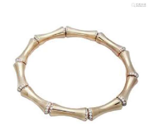 Gucci Bamboo Medium Diamond & 18K rose Gold Bracelet