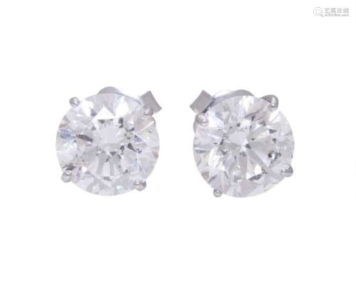14k White Gold 10TCW Stud Earrings with GIA Certificate