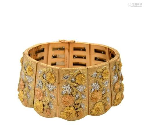 Estate Buccellati 18k Yellow Gold Wide Bracelet