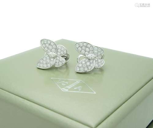 Van Cleef & Arpels  White Gold Diamond  Two Butterfly