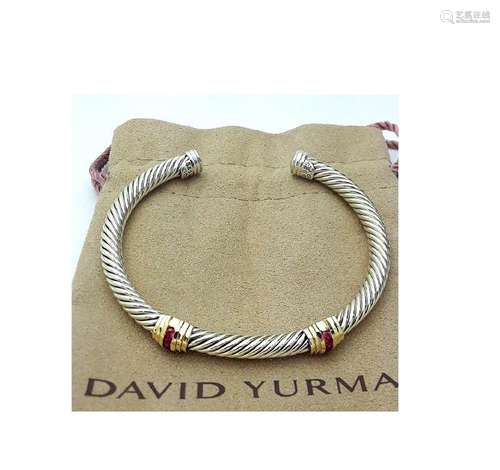 David Yurman Sterling Silver &14K Gold Double Stations