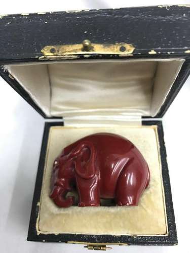 RUSSIAN DENISSOFF OURALSKY PURPURINE & DIAMOND ELEPHANT