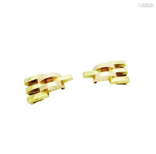 Cartier A Pair of Vintage 14K Tri Color Clips