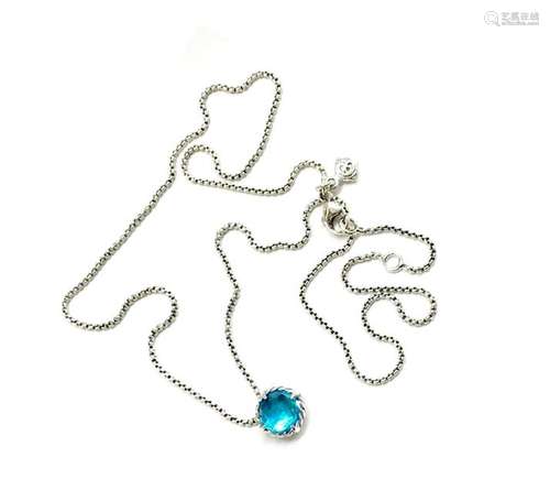 David Yurman Sterling Silver Chatelaine Blue Topaz