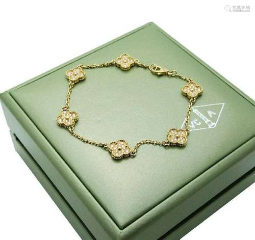 Van Cleef & Arpels 18k Gold 6 Motif Sweet Alhambra