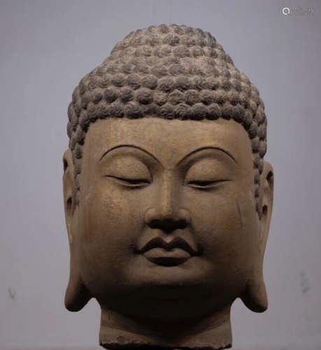 A LAZULI GILDED RULAI BUDDHA HEAD