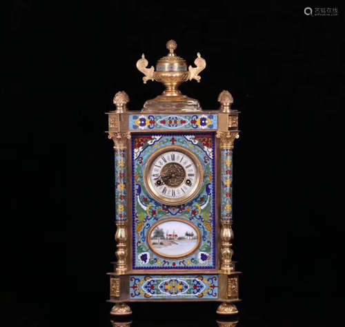 A CLOISONNE CLOCK