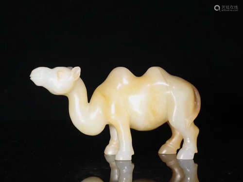 A HETIAN JADE CAMEL SHAPED FIGURE