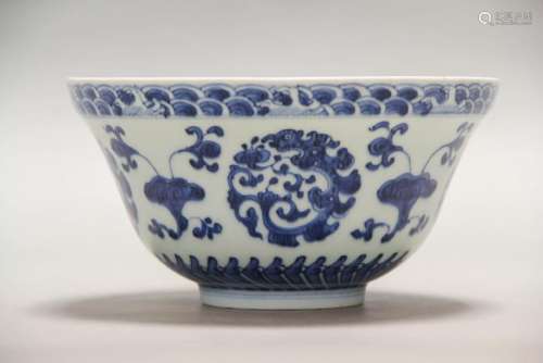 A BLUE AND WHITE BOWL, QIANLONG PERIOD