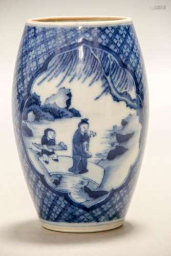 A BLUE AND WHIT PORCELAIN JAR, LIANZI GUAN