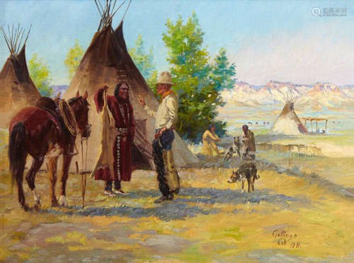 Buying Buckskins 15 x 20in William Gollings(1878-1932)