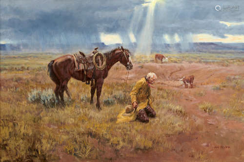 Thanks for the Rain 24 x 36in Joe Neil Beeler(1931-2006)