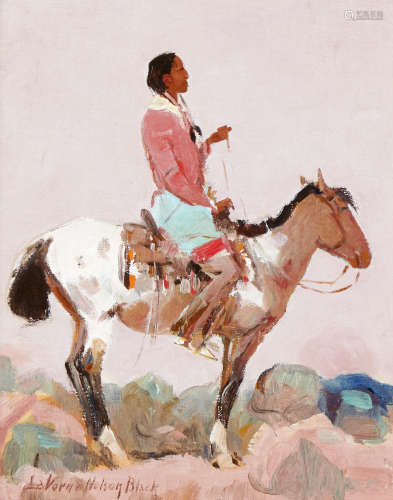 Taos Scout 11 x 9in Laverne Nelson Black(1887-1938)
