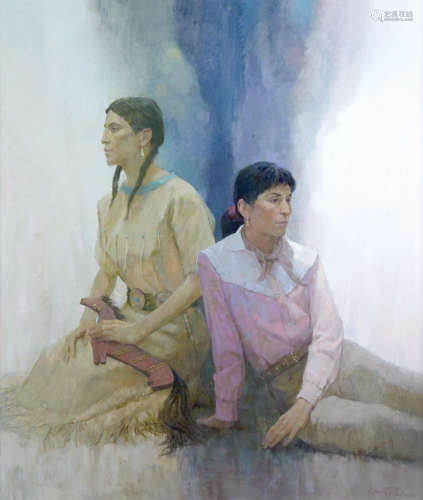 Sisters 42 x 36in Kenneth Riley(1919-2015)