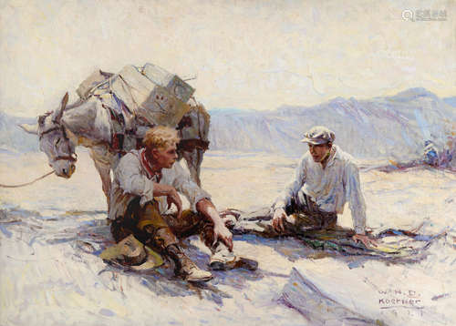 When Dynamite Found Gold 26 x 36in William Henry Dethlef Koerner(1878-1938)